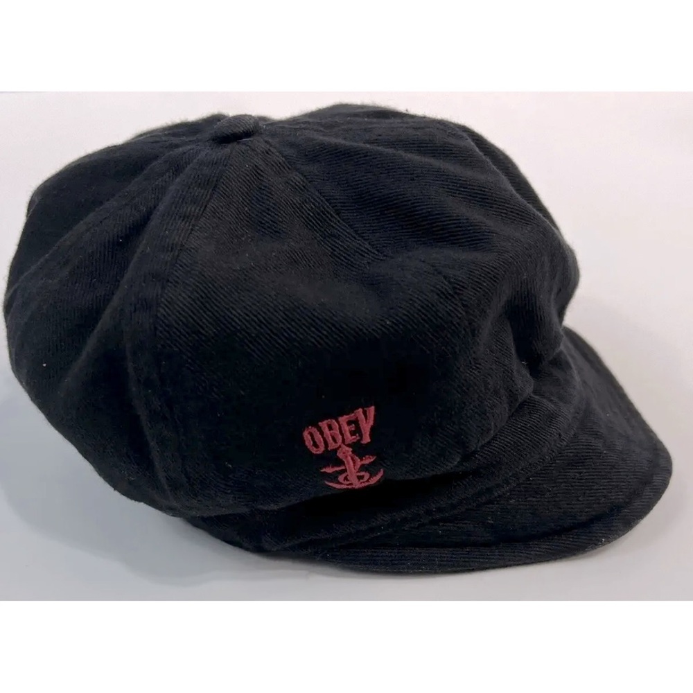 Obey Black Womens Newsboy Hat 100% Cotton